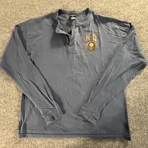 Harley-Davidson Long Sleeve‎ Henley Shirt XL Meredith, NH #769